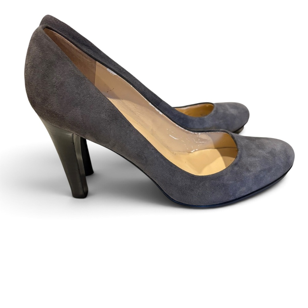 Lauren Ralph Lauren Women's 10 Grey Suede Round Toe Pumps Stiletto Heels